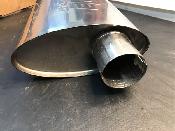 Borla 400490 Universal Offset Notched Oval Muffler 2.5" Offset/Offset 14"x4"x9.5