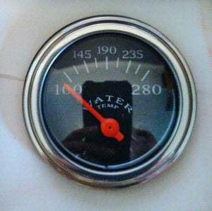 VEETHREE 277244 Temp Gauge 2 1/16" Black Electrical  (GAUGE ONLY)