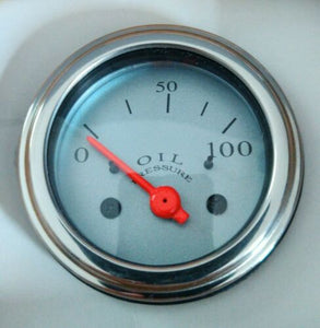 VEETHREE 127172 Oil Pressure Gauge 2 1/16" Silver Electrical (GAUGE ONLY)