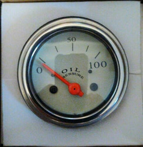 VEETHREE 127171 Oil Pressure Gauge 2 1/16" Cream Electrical (GAUGE ONLY)