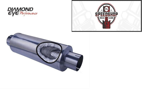 Diamond Eye 460031 4" Muffler; Single In/Single Out; Stainless; 30" Long
