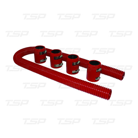 SP6362 RED STAINLESS STEEL 48" FLEXIBLE RADIATOR HOSE KIT