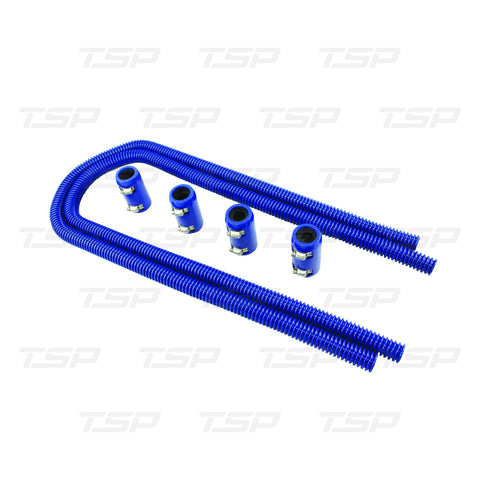 SP6364 BLUE STAINLESS STEEL 44" FLEXIBLE HEATER HOSE KIT