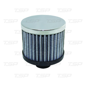 SP7198 CHROME STEEL ROUND PUSH-IN BREATHER WITH WASHABLE FILTER