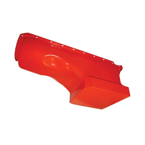 SP7437 Chevy Big Block High-Capacity Orange Steel Racing Style Oil Pan