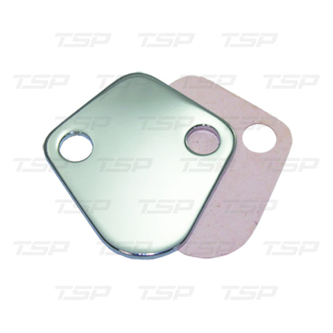 TSP SP7604 CHEVY BIG BLOCK CHROME STEEL FUEL PUMP BLOCK-OFF PLATE