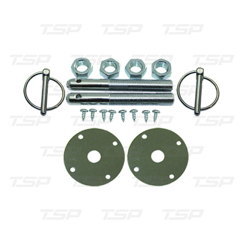 SP7715  4" X 1/2" HOOD PIN KIT WITH 3/16" TORSION (FLIP-OVER) CLIPS