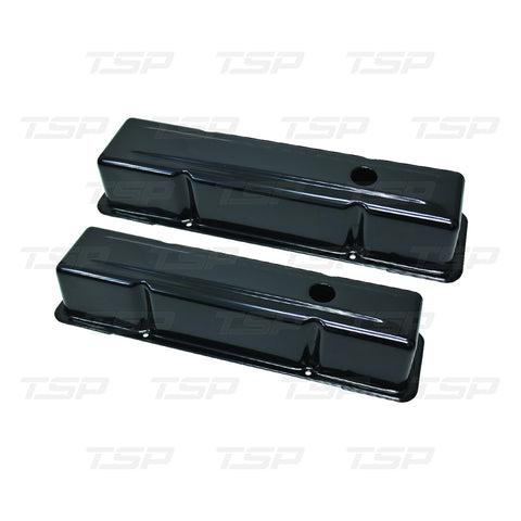 SP8195BK  SBC PERIMETER-BOLT TALL BLACK STEEL VALVE COVERS