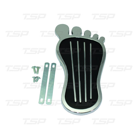 TSP SP8220 BAREFOOT CHROME ALLOY GAS PEDAL PAD