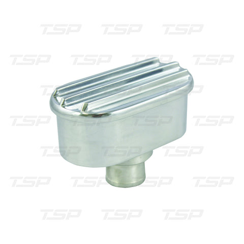 SP8486 POLISHED FINNED ALUMINUM OVAL PUSH-IN BREATHER WITH PCV VALVE