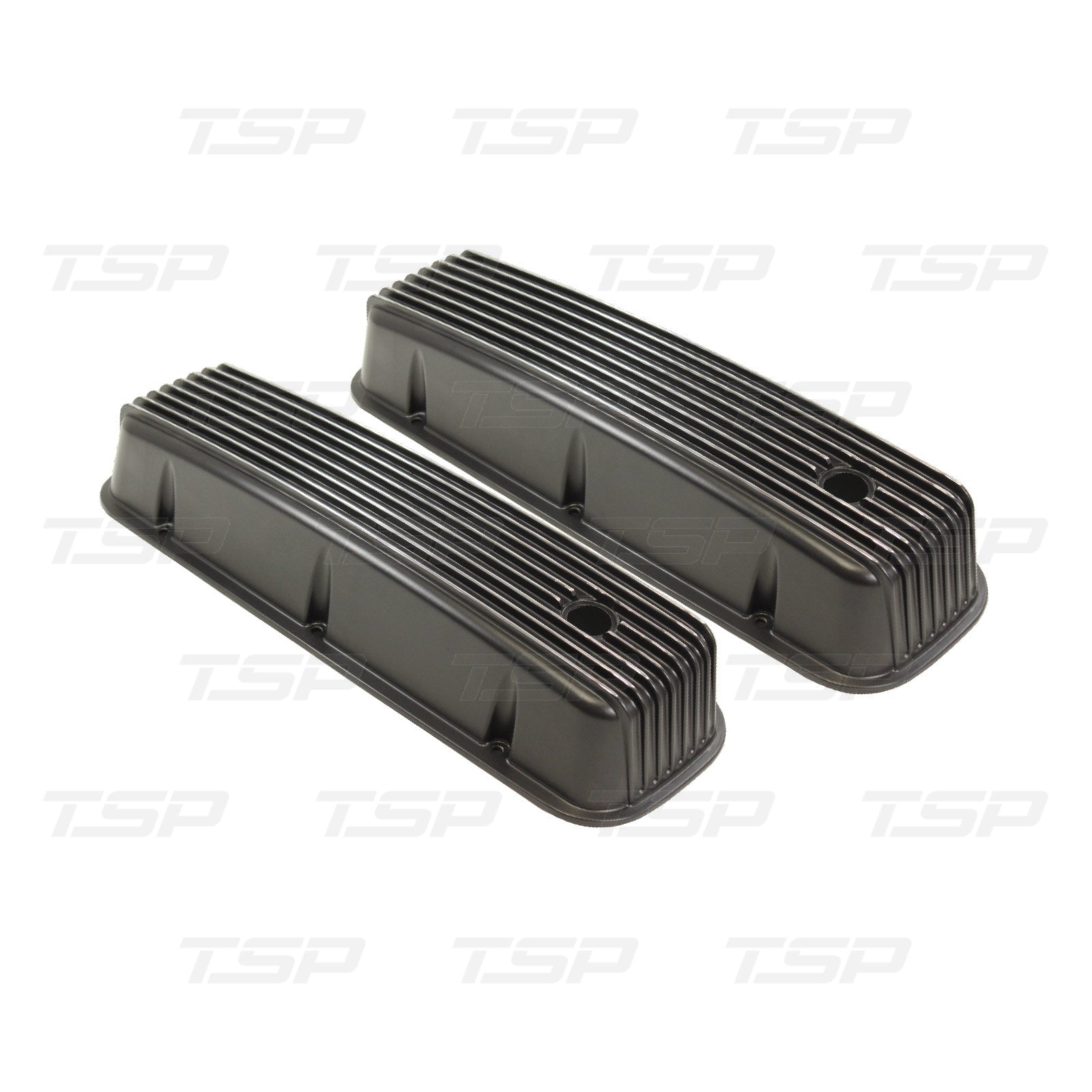 SP8530BK CHEVY BIG BLOCK TALL FINNED BLACK ALUMINUM VALVE COVERS