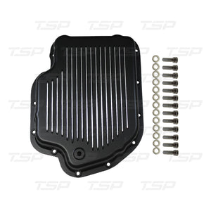 SP8593BK GM TURBO 400 BLACK FINNED ALUMINUM TRANSMISSION PAN