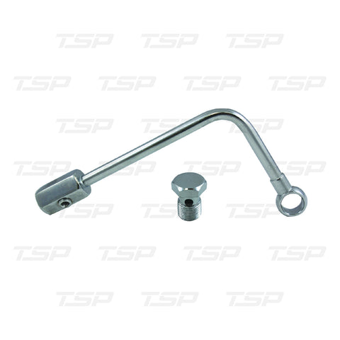 SP9281 CHROME STEEL SINGLE FEED FUEL LINE FOR EDELBROCK CARBURETORS