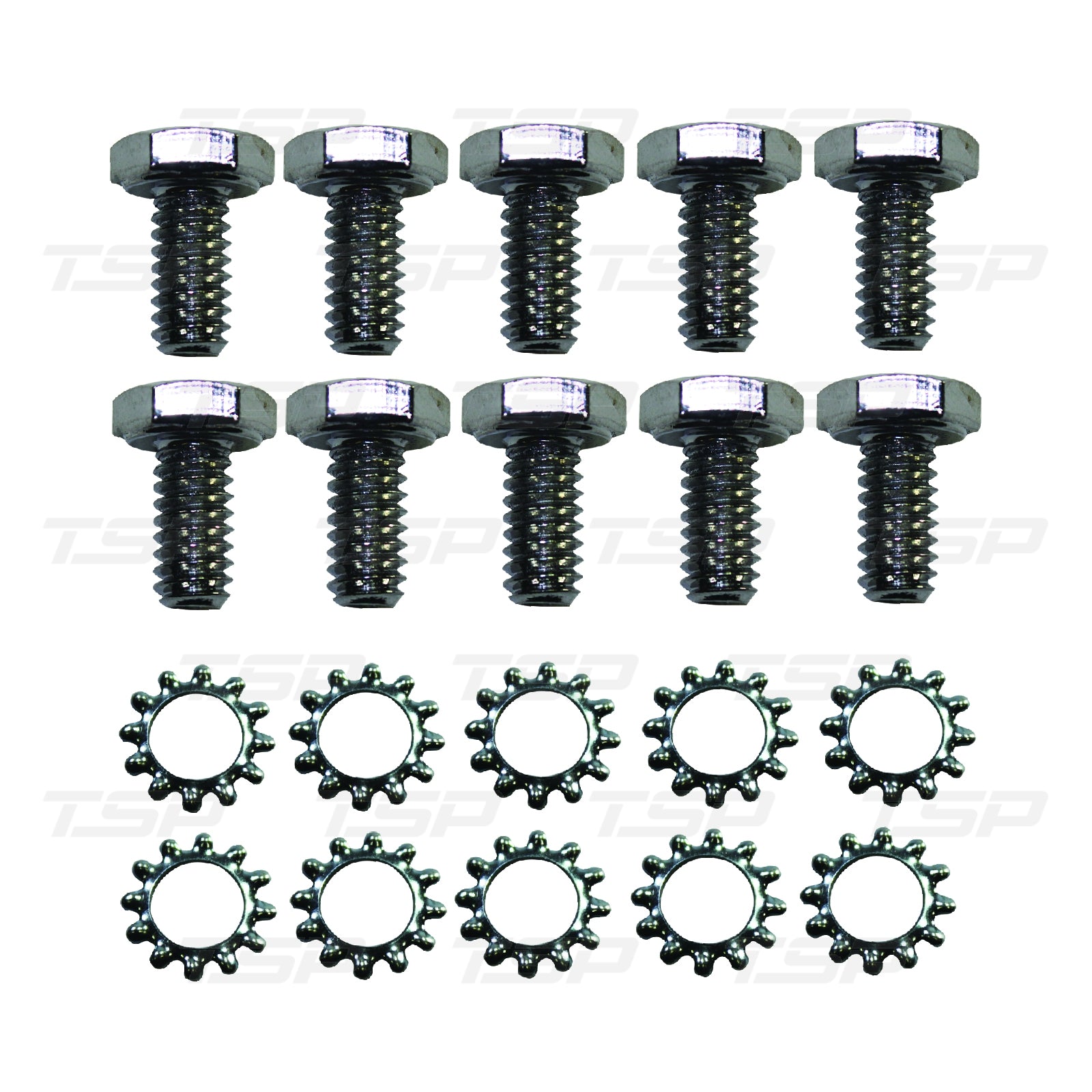 SP9801 CHEVY V8 CHROME STEEL HEX HEAD TIMING COVER BOLT KIT