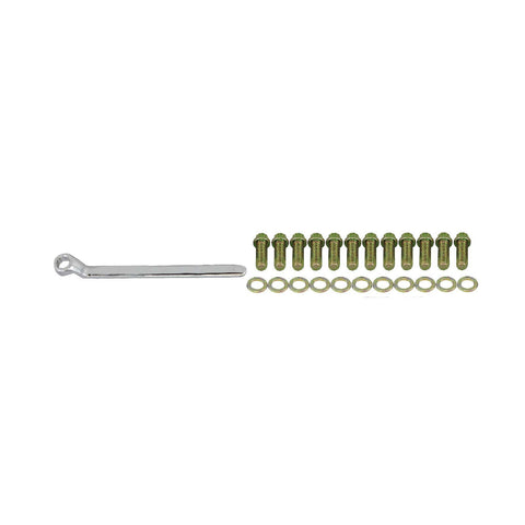 SP9845 Chevy Small Block Gold Zinc Steel 12-Point Head Intake Manifold Bolt Kit with Wrench