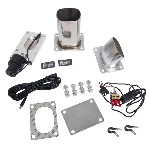 Exhaust Cutout Oval Electric Aluminum Bolt-On 3 in. Diameter Kit SUM-670103