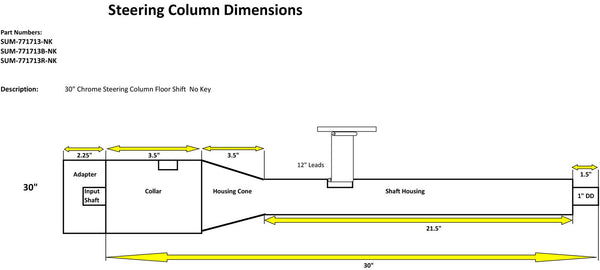 ummit Racing™ Floor Shift Steering Columns SUM-771713-NK