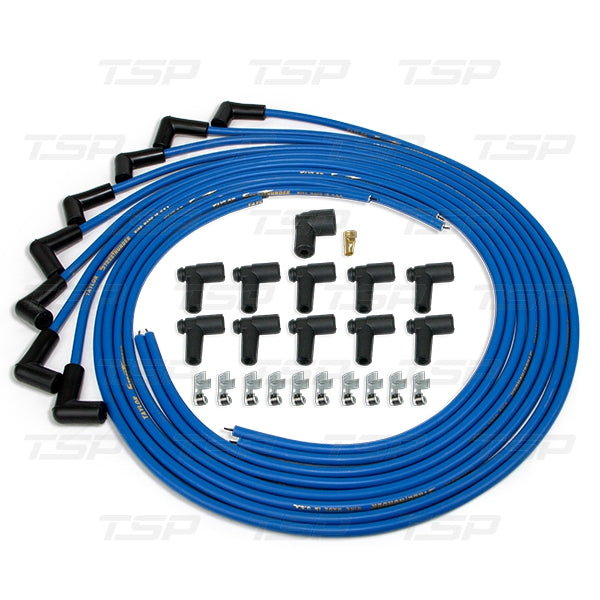 TAYLOR CABLE 8MM STREETHUNDER UNIVERSAL BLUE IGNITION WIRES WITH 90° PLUG BOOTS