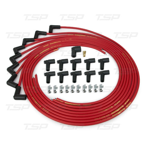 TAYLOR CABLE 8MM STREETHUNDER UNIVERSAL RED IGNITION WIRES WITH 90° PLUG BOOTS