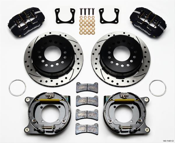 Wilwood DynaPro Low-Profile Rear Parking Brake Kits 140-11401-D 4 PISTON 11" GM 12 BOLT