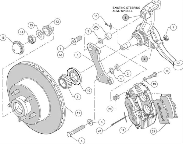 Wilwood Disc Brakes 140-15272 - Wilwood Classic Series Dynalite Front Brake Kits